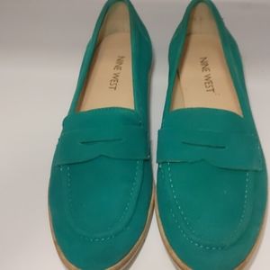 Teal Suede Loafers